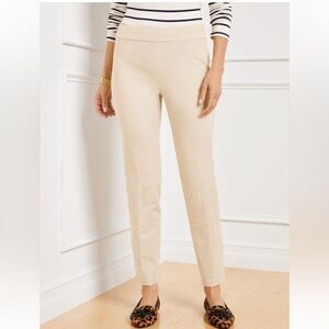 Talbots‎ Chatham Ankle Pants Tan Beige Slim Leg Side Zip Casual Chino Size 12